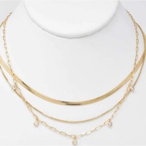 Triple Threat Layered Gold Necklace